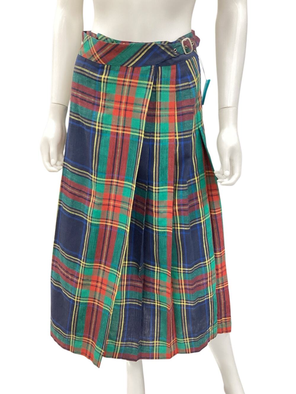 Vintage Chaus Skirt Women’s Size 10 Plaid Pattern Poly/ Rayon/Linen Multicolor